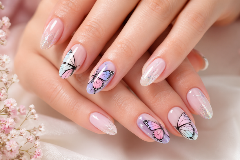 butterfly nail art