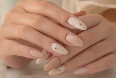 neutral nail art