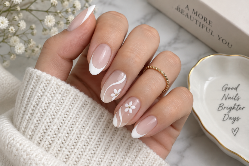 white nail art designs